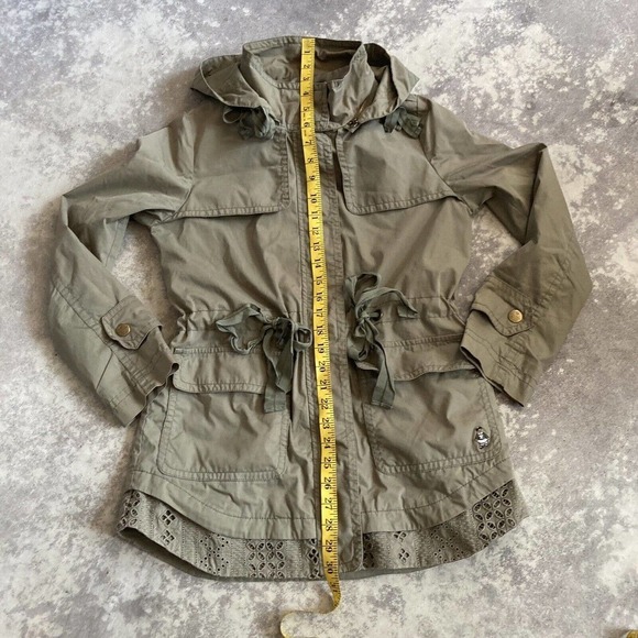 Tweenie Weenie Olive Green Jacket Hooded Size Petite Small - Picture 7 of 10